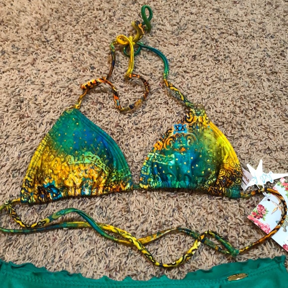 Luli Fama Serenata rhinestone triangle bikini top - Picture 2 of 6